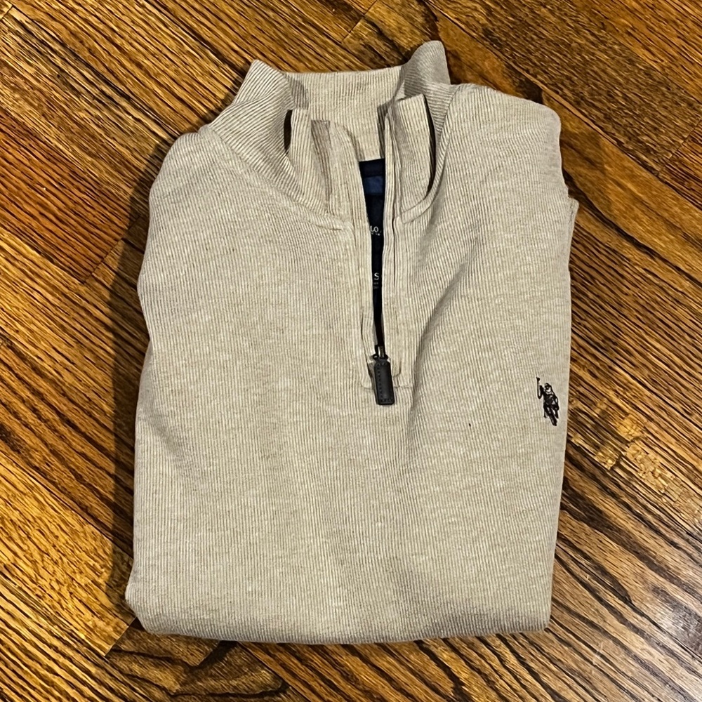 U.S. Polo Assassin Men’s Quarter Zip Sweater - Size Small